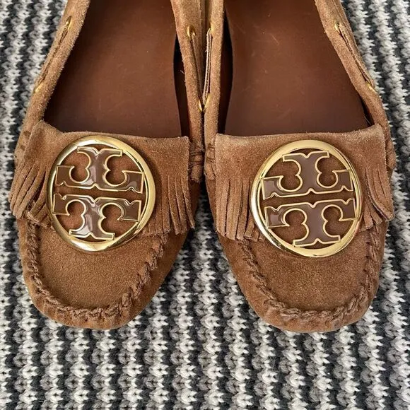 Tory Burch brown suede moccasin flats women’s shoe size 7.5