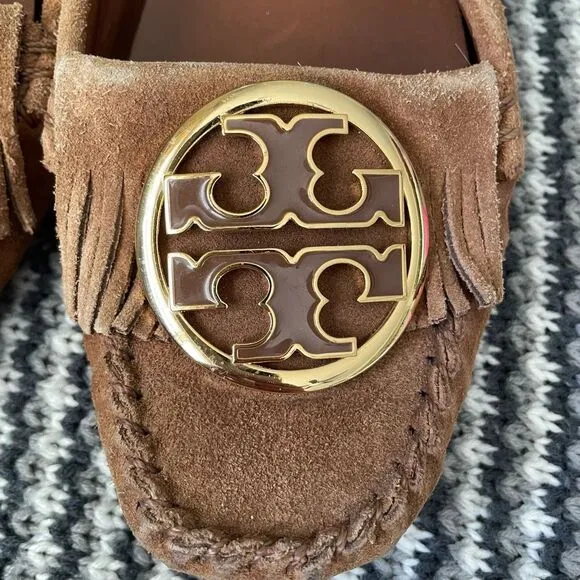 Tory Burch brown suede moccasin flats women’s shoe size 7.5