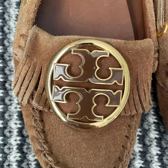 Tory Burch brown suede moccasin flats women’s shoe size 7.5