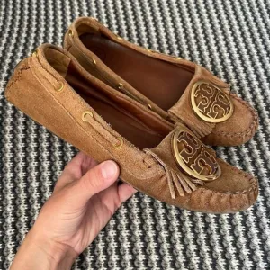 Tory Burch brown suede moccasin flats women’s shoe size 7.5