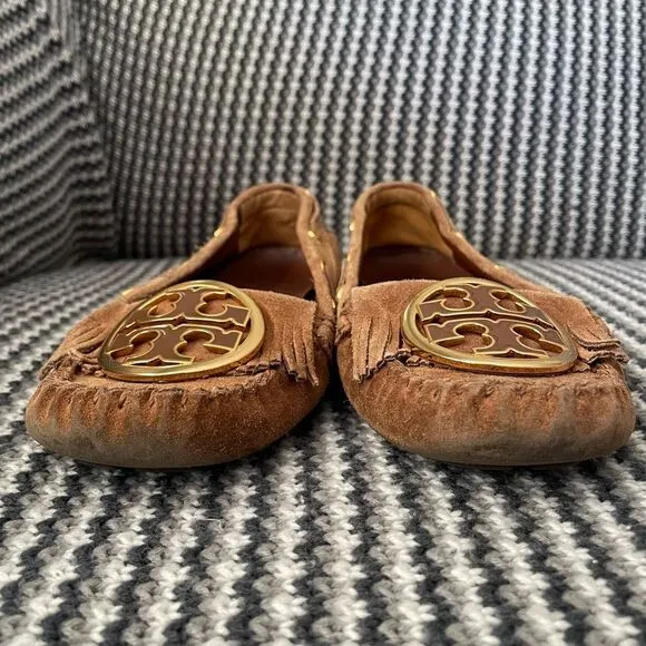 Tory Burch brown suede moccasin flats women’s shoe size 7.5