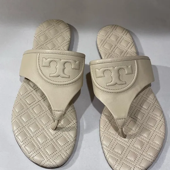 Tory Burch Fleming FlatThong Sandals Nappa Leather