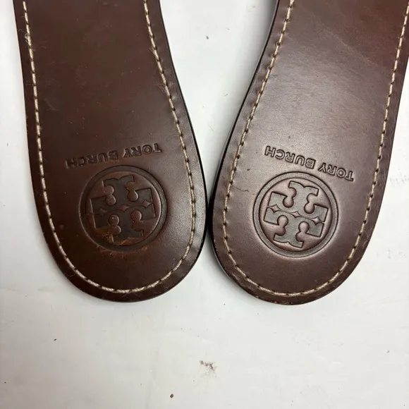 Tory Burch Gail-Pitone Rocha Snake Sandals Slides Gray Leather Size 10