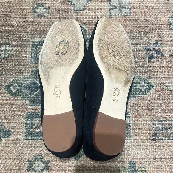 Tory Burch 'Georgia' Square Toe Suede Ballet Flats