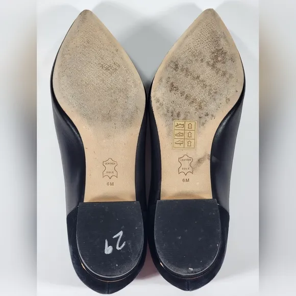 Tory Burch Gigi 20MM Pointy Toe Calf Leather/Suede Flats Women's Size 6M Shoes