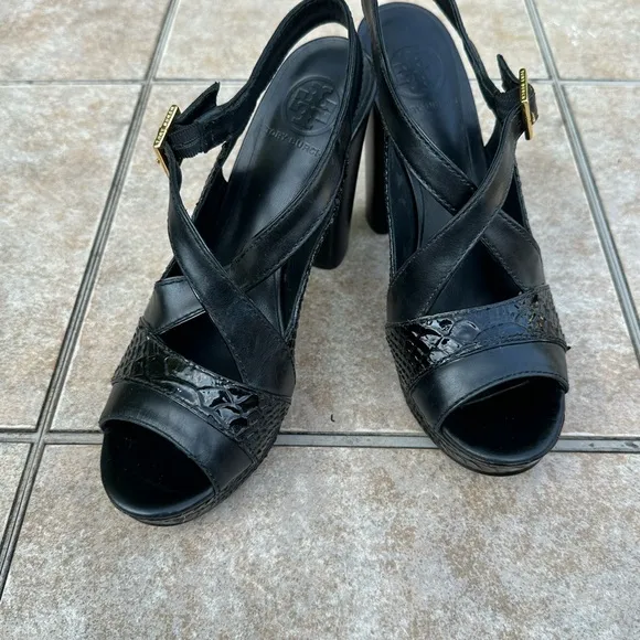 Tory Burch Leather Slingback Sandals