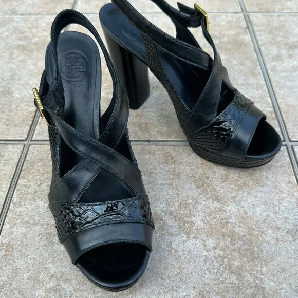 Tory Burch Leather Slingback Sandals