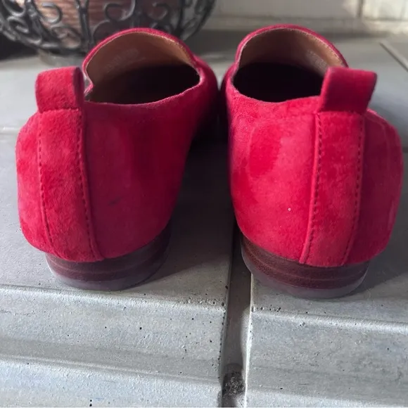 Tory Burch Leigh Red Suede Loafers Flats | Size 6