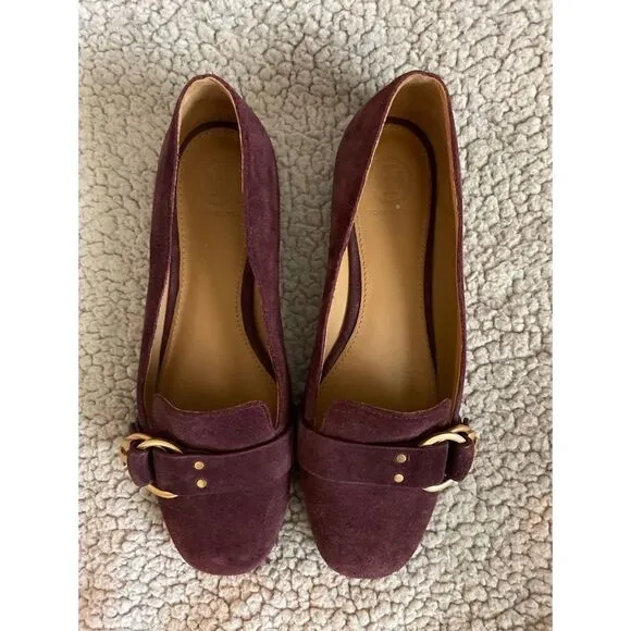 Tory Burch Marsden Suede Loafer Flats in Malbec size 7.5 NWOB