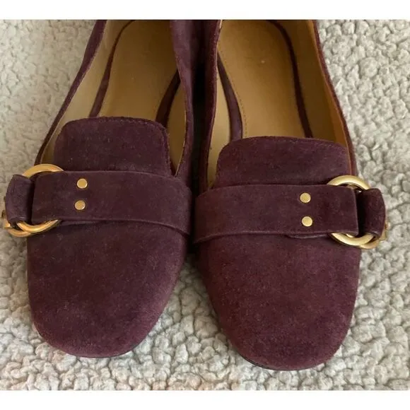 Tory Burch Marsden Suede Loafer Flats in Malbec size 7.5 NWOB