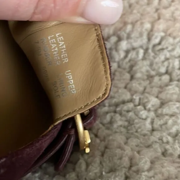 Tory Burch Marsden Suede Loafer Flats in Malbec size 7.5 NWOB
