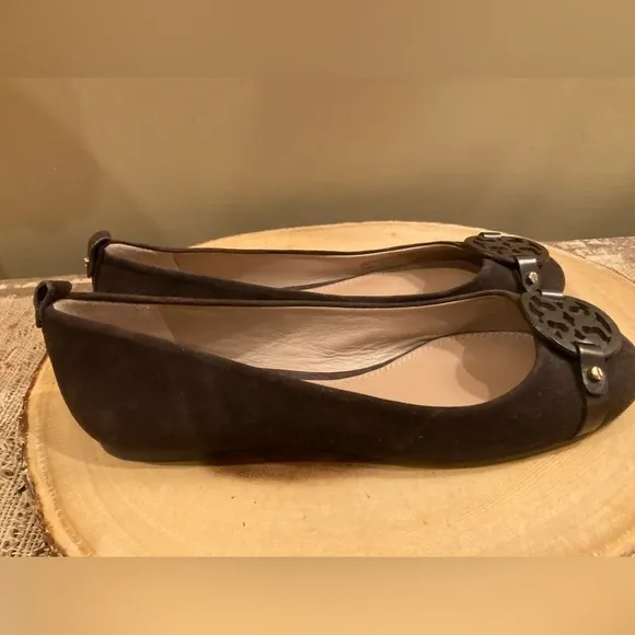 TORY BURCH Mini Miller Chocolate Brown Suede Ballet Flats Size 7 New