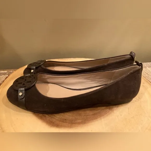 TORY BURCH Mini Miller Chocolate Brown Suede Ballet Flats Size 7 New