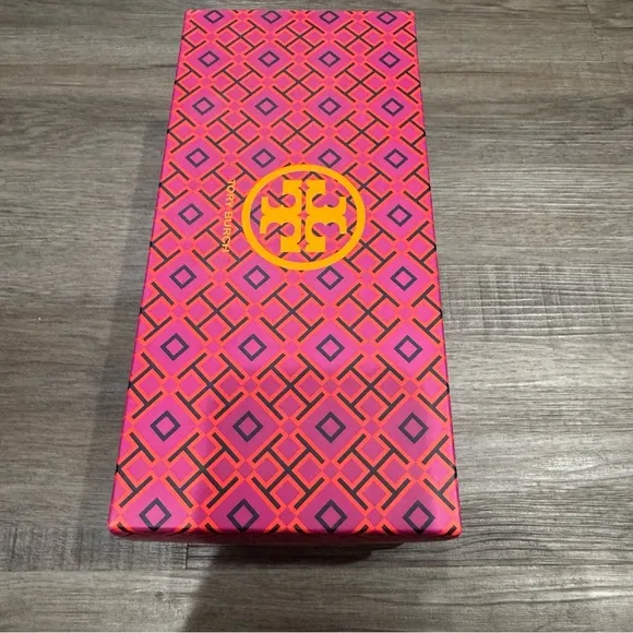Tory Burch Minnie Travel Ballet Leather Logo Suede Round Flats in Perfect Navy