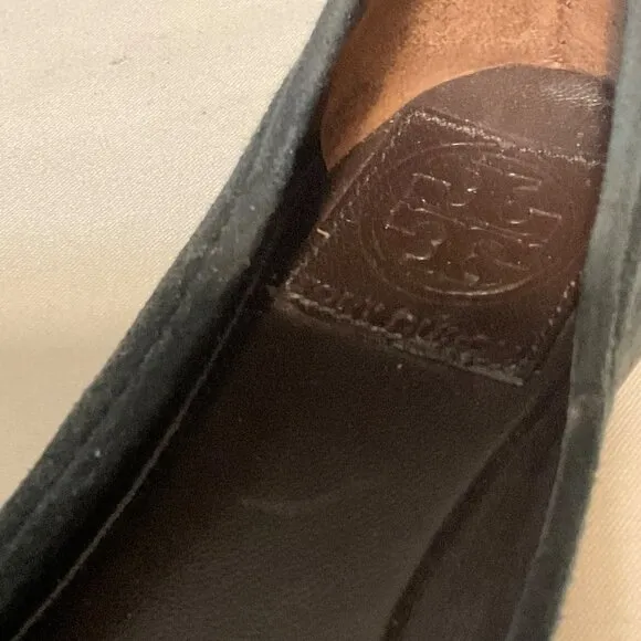 TORY BURCH Pacey Suede Snake Print Cap Toe Ballet Flats sz. 5