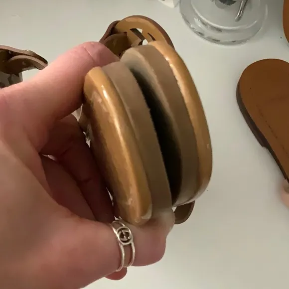 Tory Burch Patent leather tan Miller Sandals