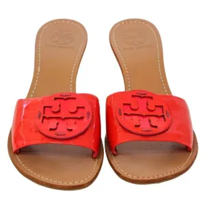 Tory Burch Pink Patent Leather Slip On Sandals Size 10
