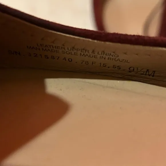 Tory Burch suede ballet flats - burgundy and gold, 9.5, EUC