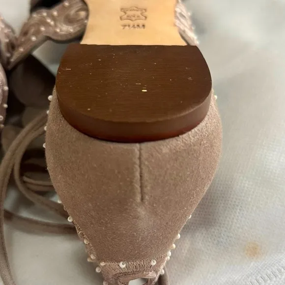 Tory Burch Suede ‘Embroidererd Accent D'Orsay Flats