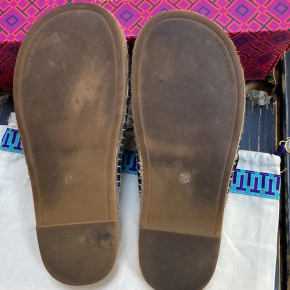 Tory Burch Suede Leather Espadrille Slides
