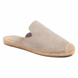 Tory Burch Suede Size 6.5 Women's Gray Tan Max Espadrille Mule Flats