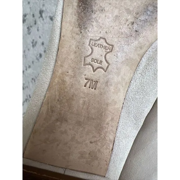 Tory Burch Tan‎ and Yellow Color block Suede Flats Size 7M Gold Logo