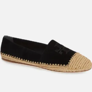 Tory Burch Women Arianne Black Suede Espadrille Flats