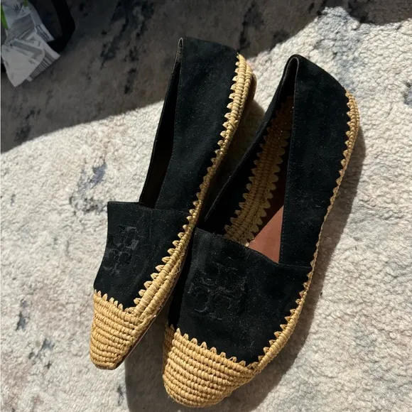 Tory Burch Women Arianne Black Suede Espadrille Flats
