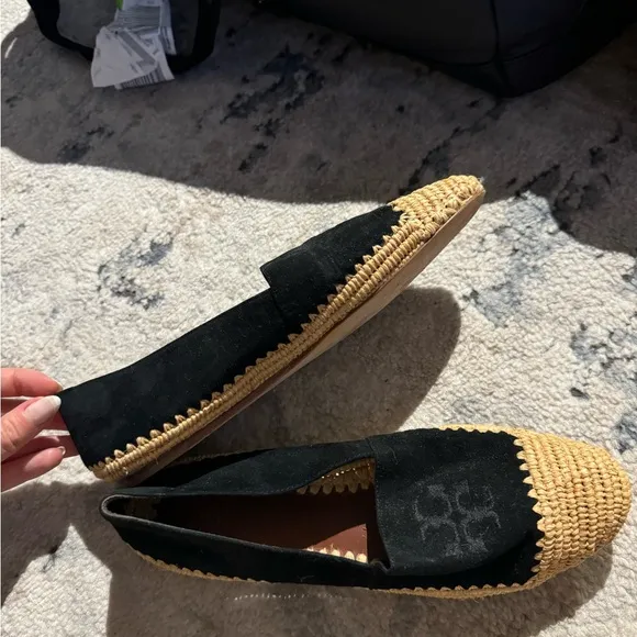 Tory Burch Women Arianne Black Suede Espadrille Flats