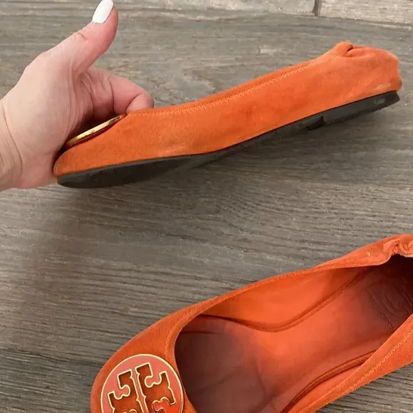 Tory Burch Orange Suede flats