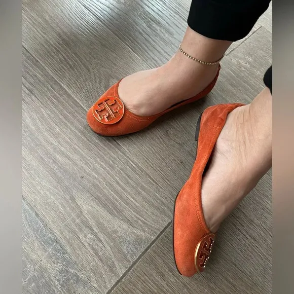Tory Burch Orange Suede flats