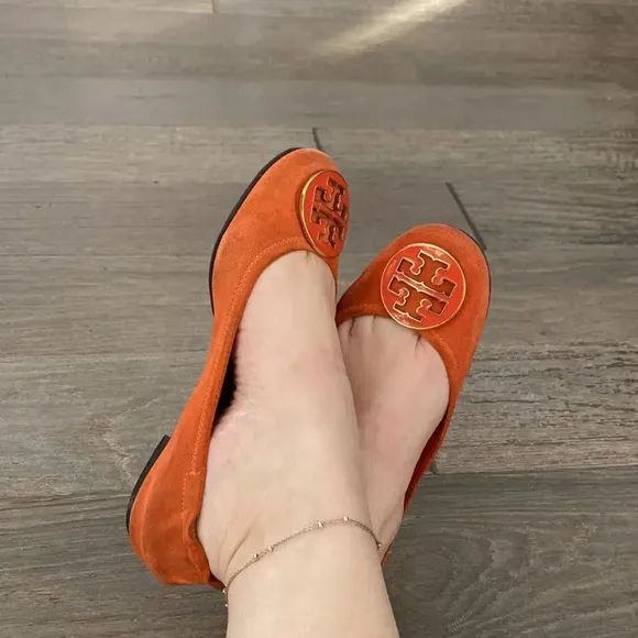 Tory Burch Orange Suede flats