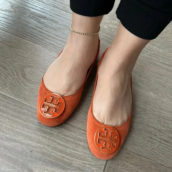 Tory Burch Orange Suede flats