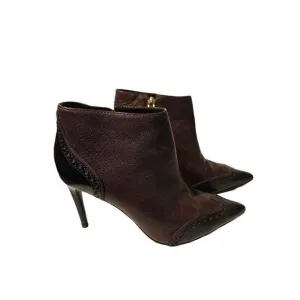 Tory Burch Noelle Leather Ankle Boots with Brogue detail. Size 7.