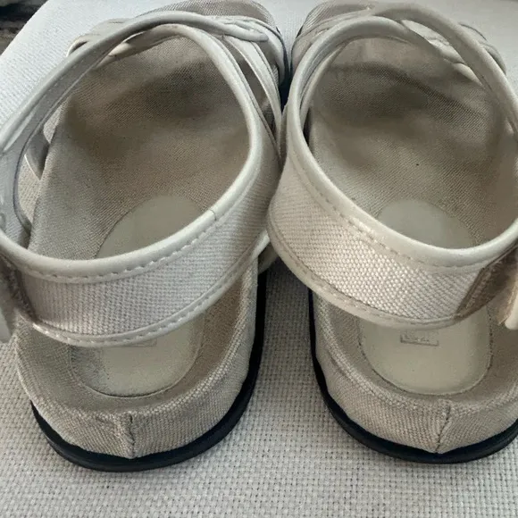 Toteme Canvas Chunky Sandals Women’s EU 38 Beige Designer Made in Italy Picnic