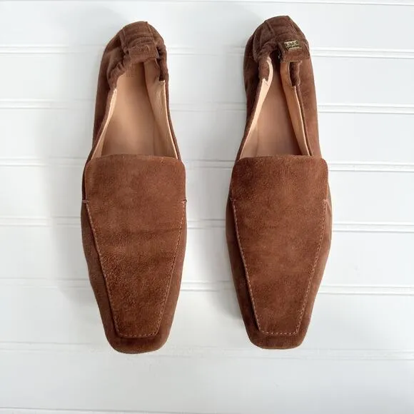 Toteme Chocolate Brown Suede Loafers Slip On Flats