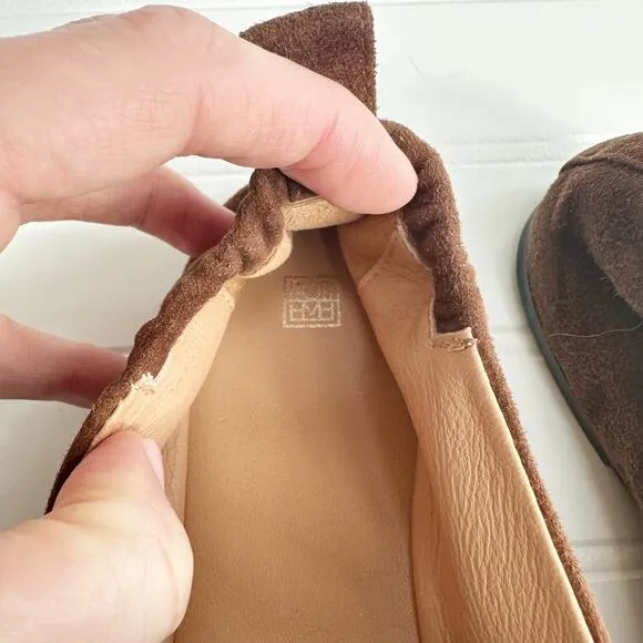 Toteme Chocolate Brown Suede Loafers Slip On Flats