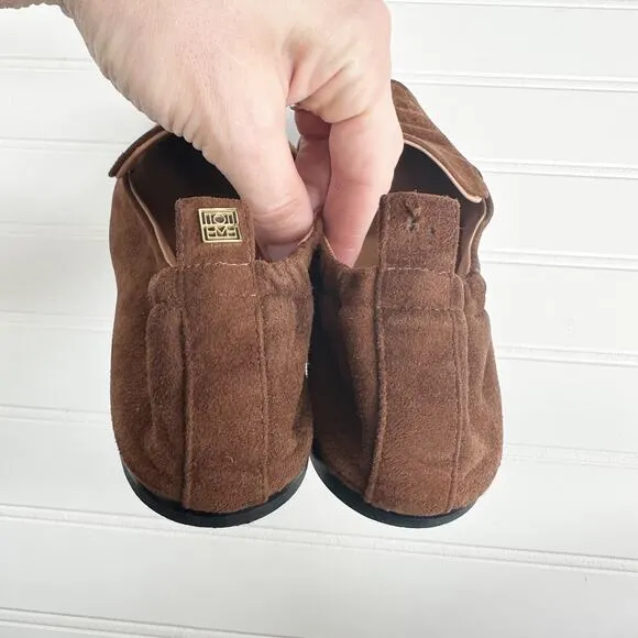 Toteme Chocolate Brown Suede Loafers Slip On Flats