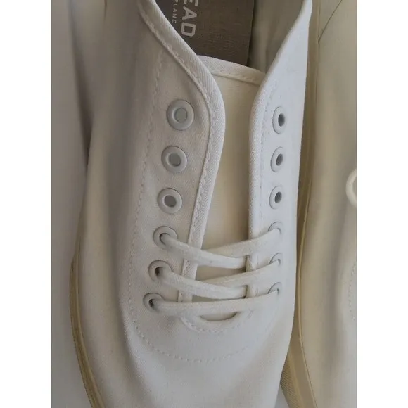 TREAD by‎ Everlane White Ecru Canvas Laceup Sneakers Tennis Shoes Size M:12 W:14