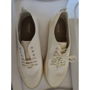 TREAD by‎ Everlane White Ecru Canvas Laceup Sneakers Tennis Shoes Size M:12 W:14