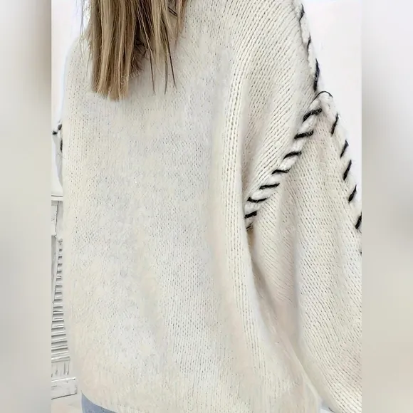 TrendsNew Style Women Fashion Color Blocking Knitted Pullover Sweater