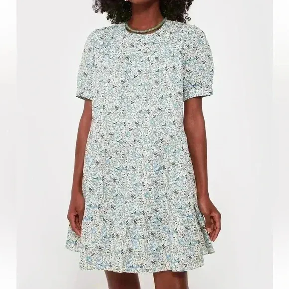 Tuckernuck Hyacinth House Blue Floral Quinn Dress size small
