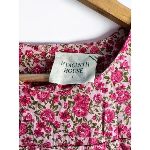 Tuckernuck HYACINTH HOUSE Pink Floral Quinn Dress Coquette Girly Spring Sz Small