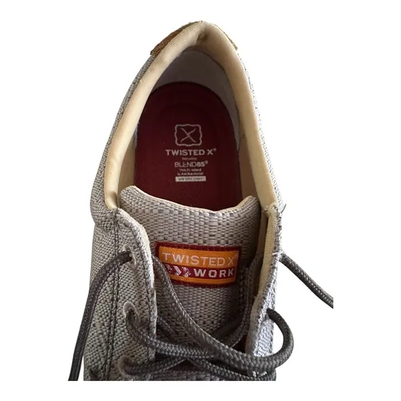 Twisted X Kicks Work Shoes Nano Composite Toe Gray Canvas Blend85 Size 11