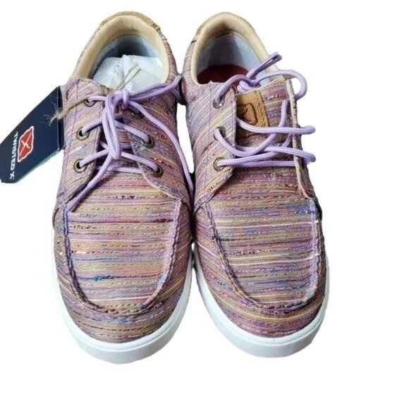 Twisted X Kid's Kicks Slip-On Canvas lilac &amp; multi size 5.5