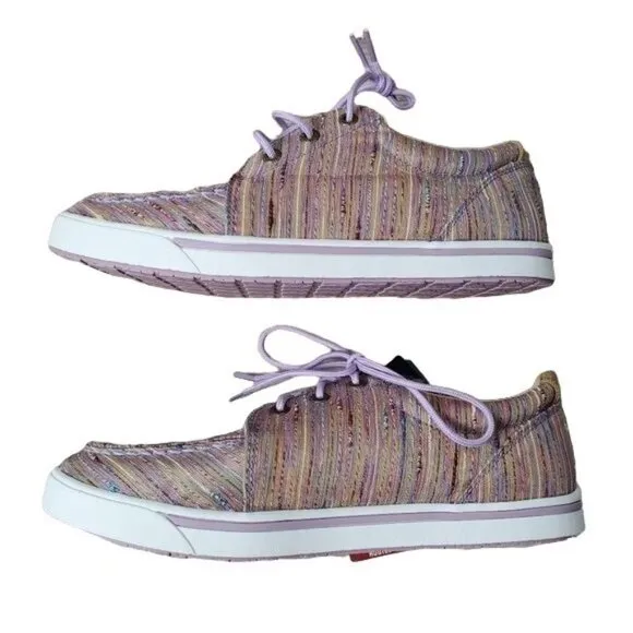 Twisted X Kid's Kicks Slip-On Canvas lilac &amp; multi size 5.5