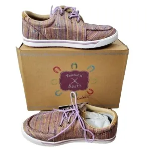 Twisted X Kid's Kicks Slip-On Canvas lilac &amp; multi size 5.5