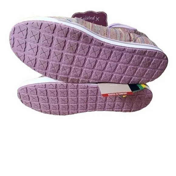 Twisted X Kid's Kicks Slip-On Canvas lilac &amp; multi size 5.5