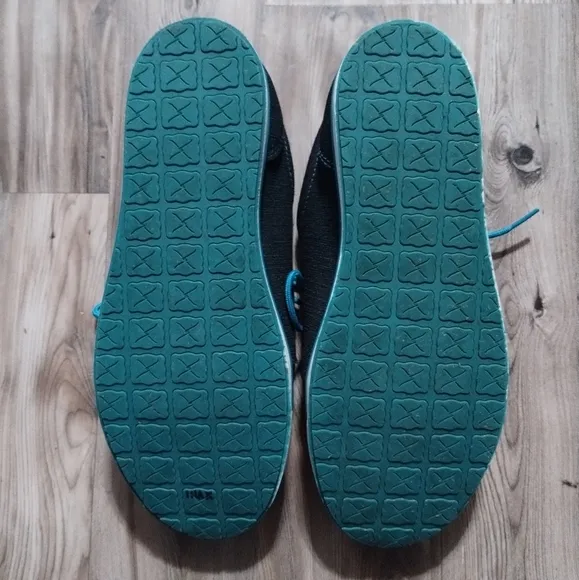 Twisted X Womens Kicks Teal Blue Tooled Leather Floral Sneakers Size 8.5