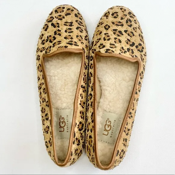 UGG Alloway Leopard Suede Flats With Lining 5